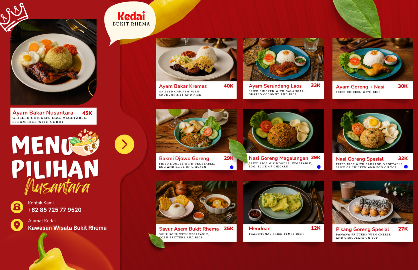 Menu Kedai Bukit Rhema