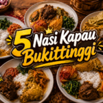 nasi kapau Bukittinggi dengan gulai dan rendang kaya rempah