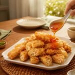 Gohyong ayam udang renyah disiram saus asam manis