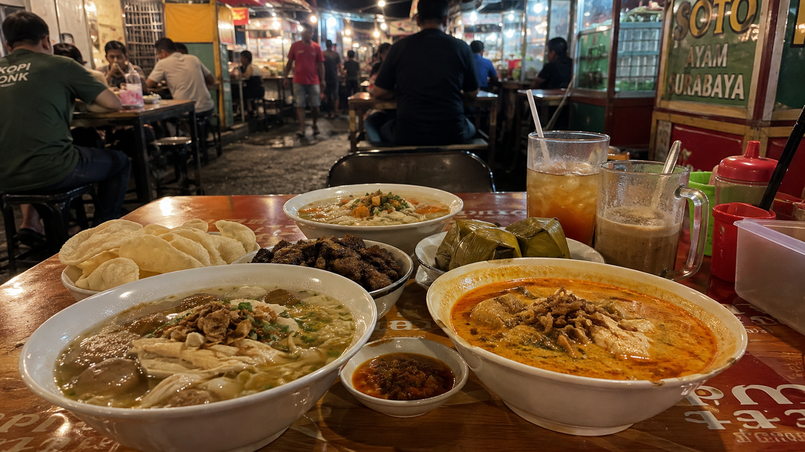 Penyajian Soto Medan Bihun Bebek Kumango dengan kuah kaldu herbal dan daging bebek empuk